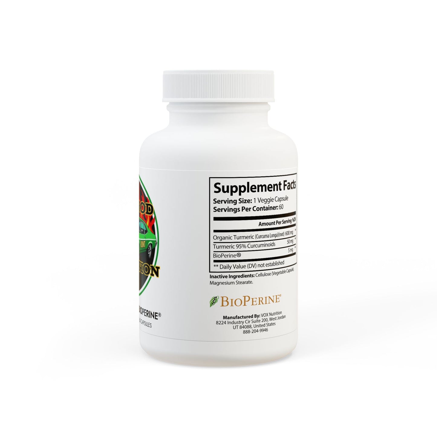 Turmeric with BioPerine® (Black Pepper Fruit Extract) Supplement (60 Capsules)